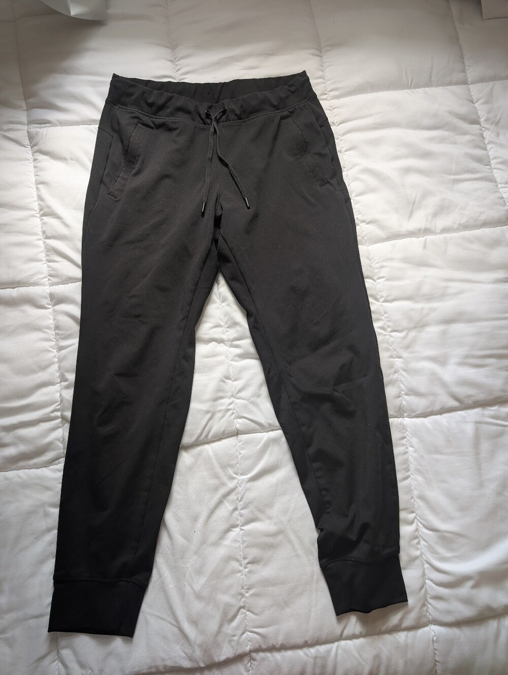 Yogalicious Size Medium Black Drawstring Lux Side Pocket Joggers With Stretch